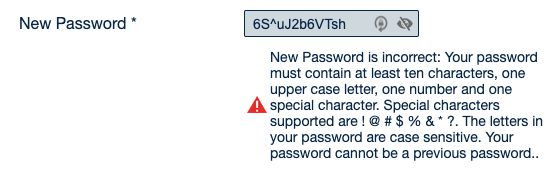 Discovery Benefits dumb password rule screenshot