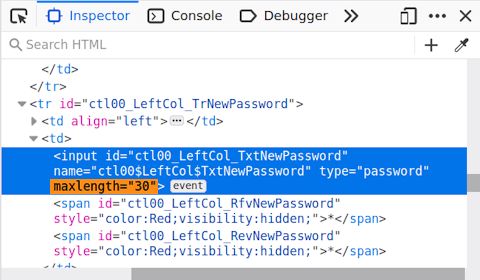 University of Western Australia (Pheme) dumb password rule screenshot