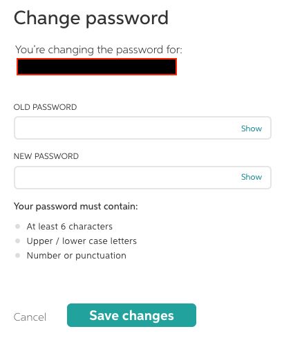 Chegg dumb password rule screenshot